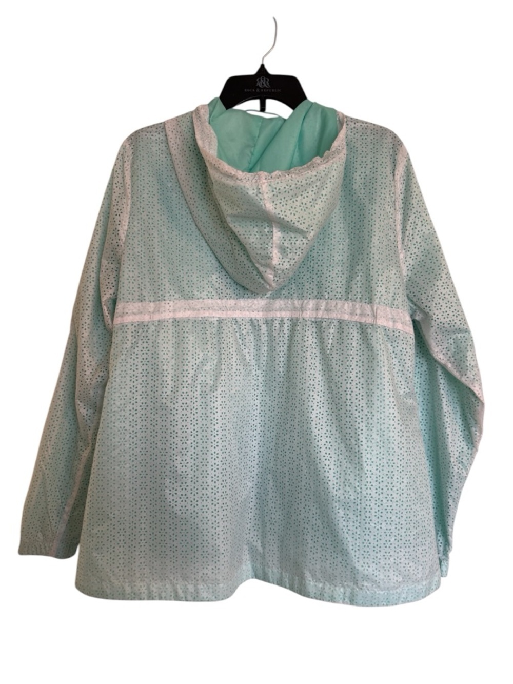 Nanette Lepore Women’s Mint Green Perforated Hooded Zip Up Jacket Size XL - Picture 2 of 13